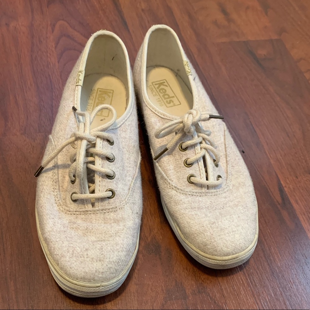 Cream and Gold Keds